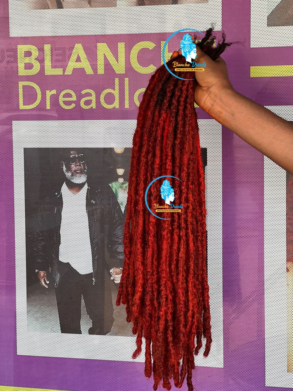 Dreads rouge Blanche Dreads