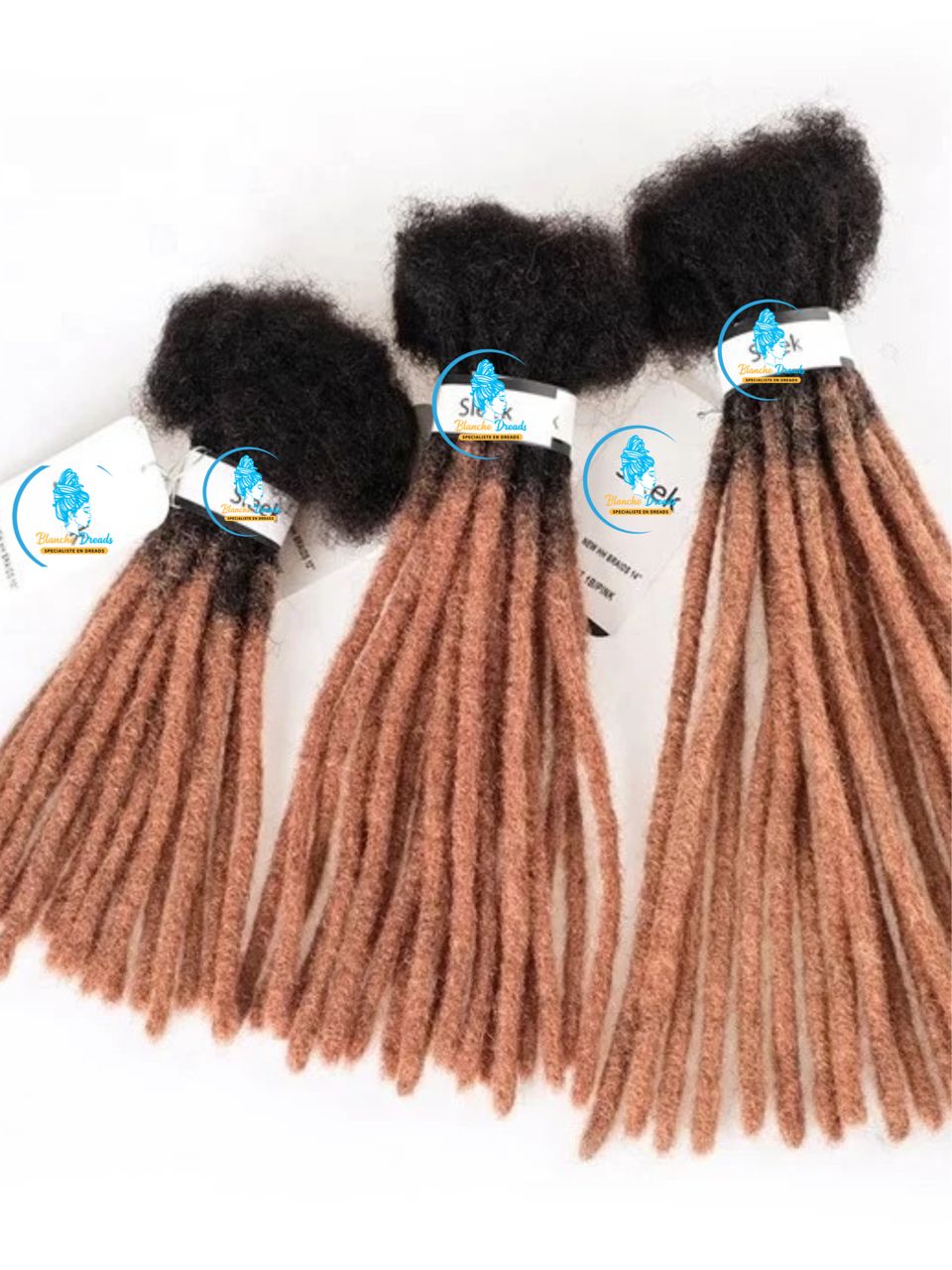 Trio dreads ombré cuivré