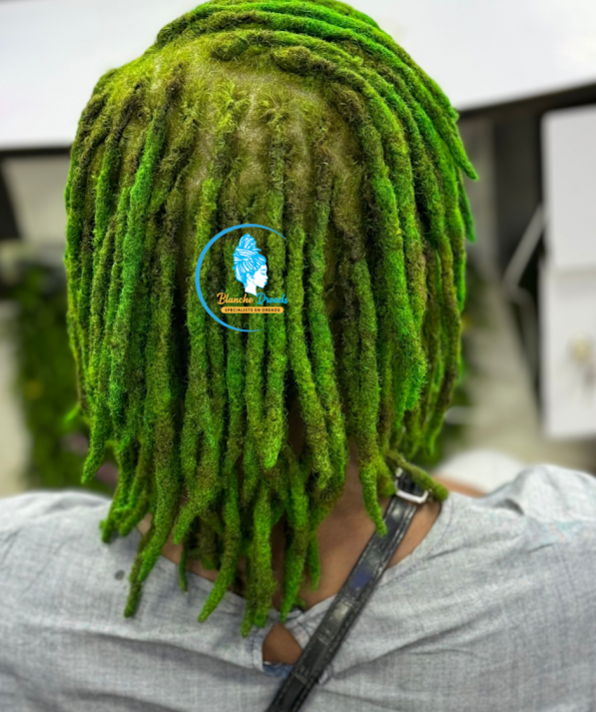 Dreads coloration verte unique