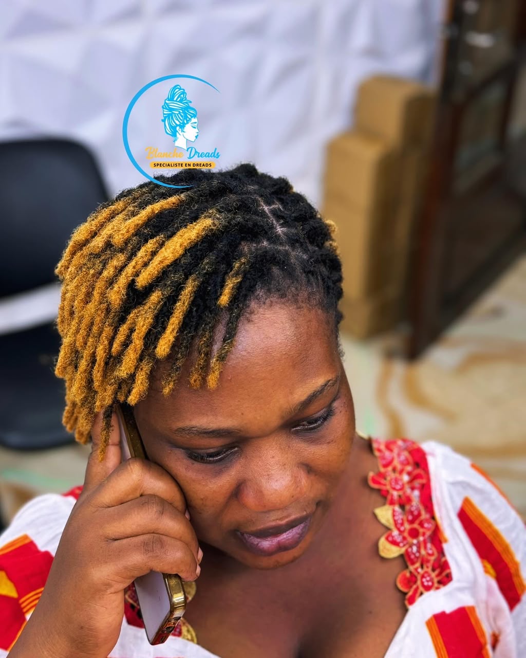 Dreads dégradés blond miel femme